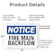 Signmission Fire Main Backflow OSHA Notice Sign, Plastic, 14in W x 10in L, 2PK OS-2PACK-NS-P-1014-L-12618 - alternate 3